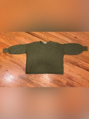 Madewell Olive Green Knit Boxy Sweater